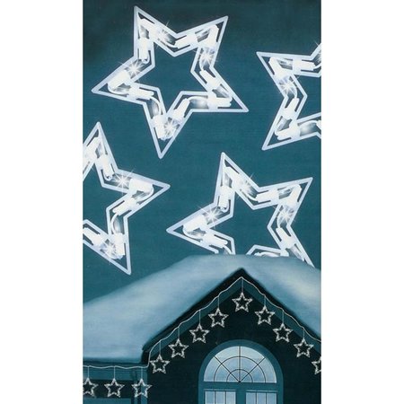 GO-GO Clear Twinkling Star Icicle Christmas Lights - White Wire, Set of 10 GO1767658